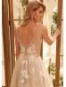 Beaded Spaghetti Straps Lace Tulle Sexy Wedding Dress